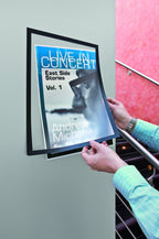 Durable Duraframe Sign Holder, Self-Adhesive, Black, Tabloid Size, 2 Pack Tabloid, 11" x 17"