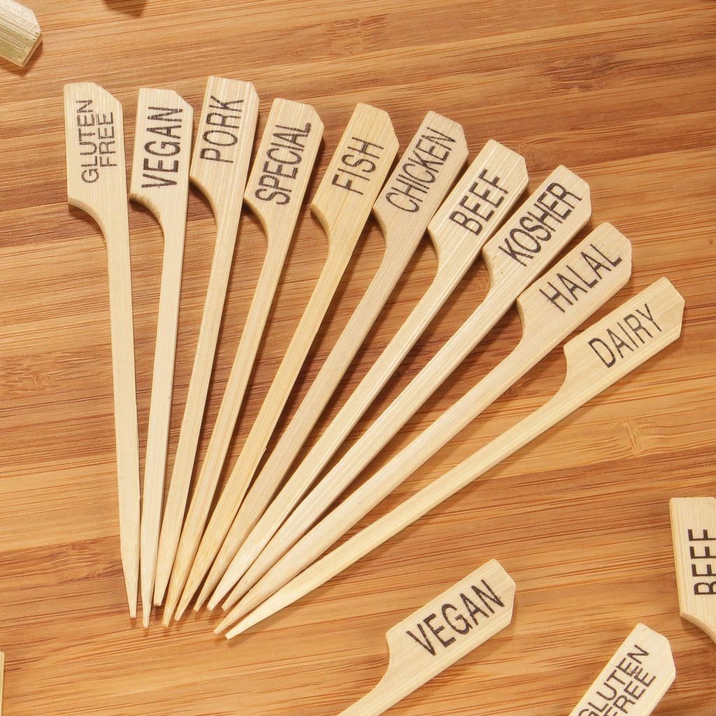 BambooMN Dairy Marker Bamboo Paddle Picks - 3.5" (8.9cm) - 300 Pieces 3.5" (8.9cm)