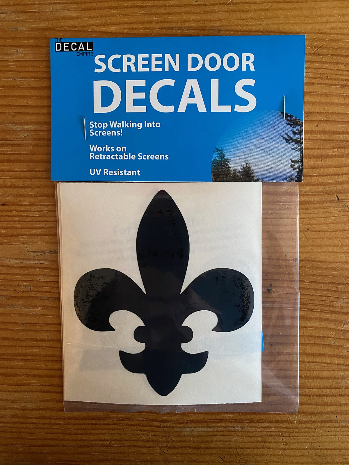 Retractable Screen Door Decals - 5 per Package - Keep Children Safe - Alert Birds, Dogs, Kids - Warn, Protect, Window Safety - Fleur De Lis (White) White