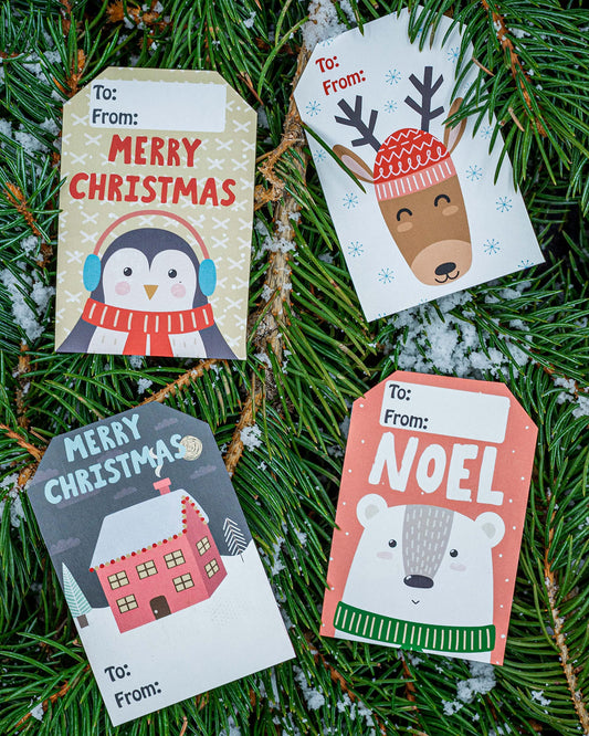 North Pole Gift Tags Holiday Present Stickers 2 x 3 Inch 100 Total Adhesive Labels