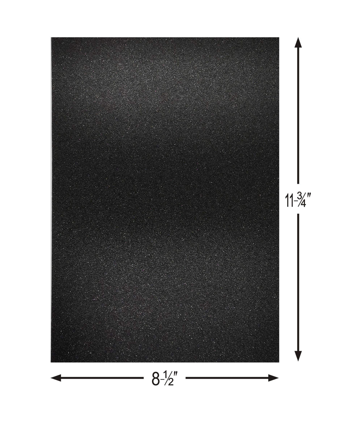 Black YZH Crafts glitter cardstock paper, 8x12 inches, 10 sheets of shimmer DIY party decor, no-shed glitter craft paper.