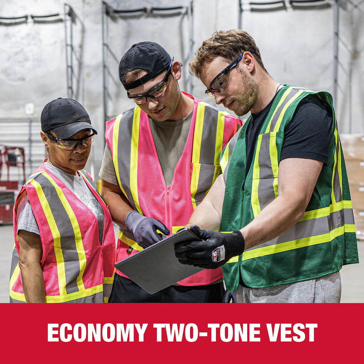 Radians SV22-1 Economy Type O Class 1 Safety Vest Size Medium, Hunter Green Mesh with Contrasting Tape - 1 Each