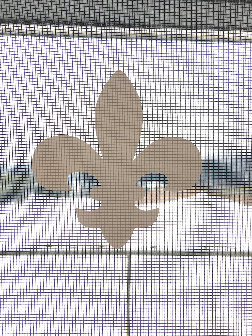 Retractable Screen Door Decals - 5 per Package - Keep Children Safe - Alert Birds, Dogs, Kids - Warn, Protect, Window Safety - Fleur De Lis (White) White