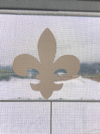 Retractable Screen Door Decals - 5 per Package - Keep Children Safe - Alert Birds, Dogs, Kids - Warn, Protect, Window Safety - Fleur De Lis (White) White