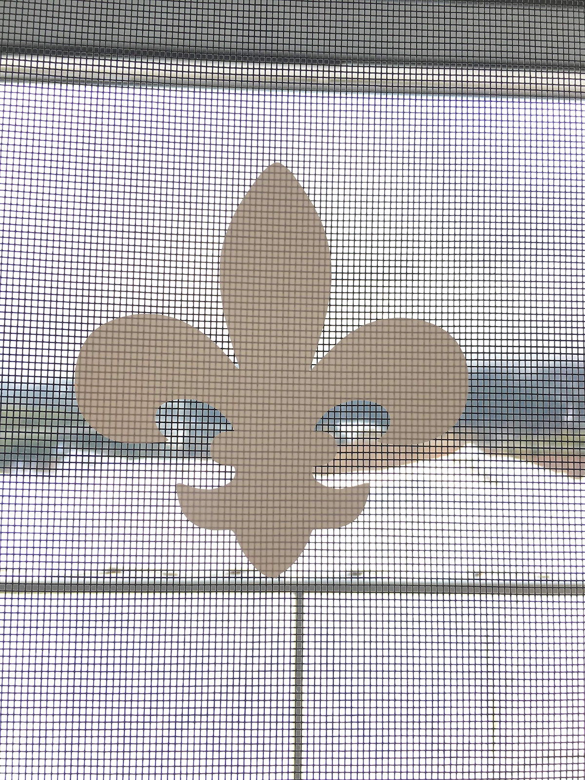 Retractable Screen Door Decals - 5 per Package - Keep Children Safe - Alert Birds, Dogs, Kids - Warn, Protect, Window Safety - Fleur De Lis (White) White