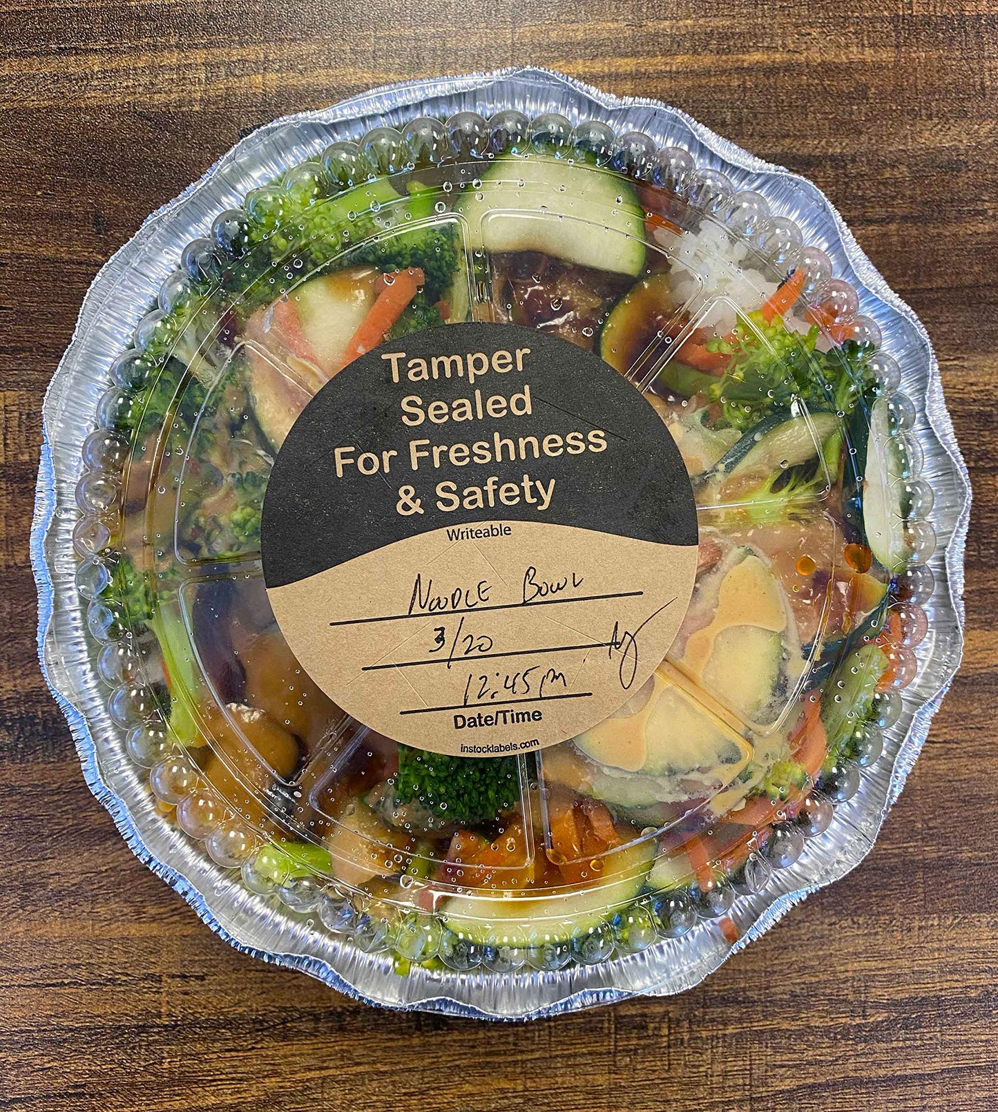 Natural Kraft Food Delivery Tamper Evident Labels Go Green 3", 500 Total Adhesive Stickers