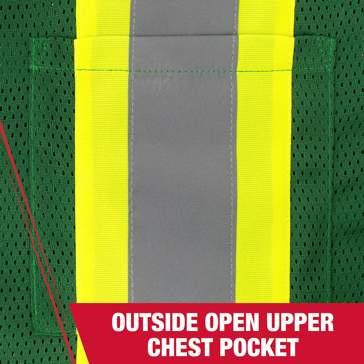 Radians SV22-1 Economy Type O Class 1 Safety Vest Size Small, Hunter Green Mesh with Contrasting Tape - 1 Each