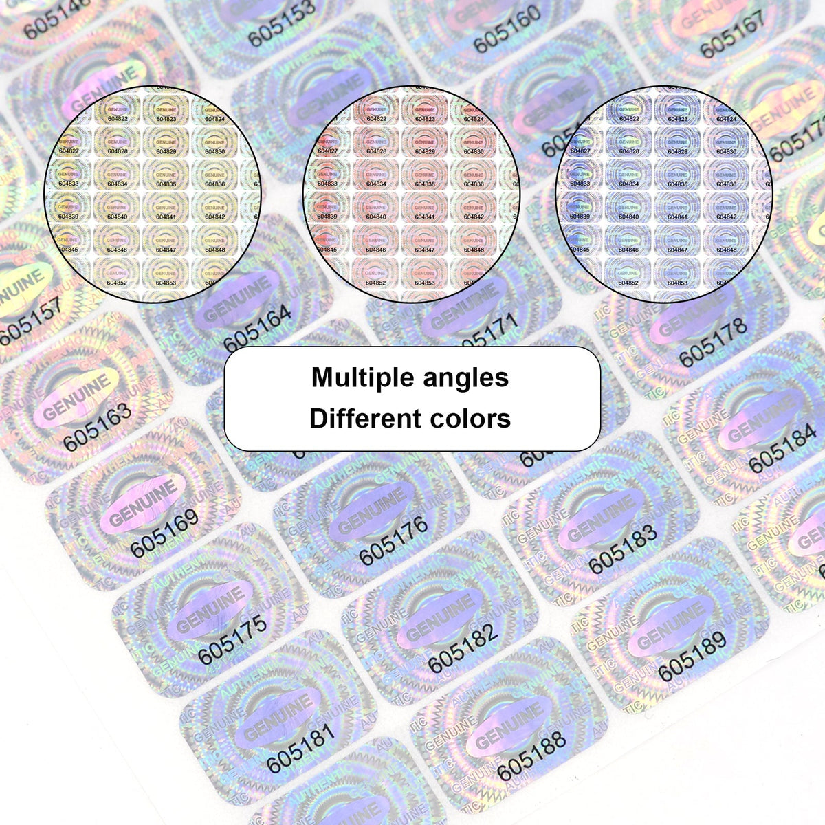 120 pcs Security Hologram Stickers, Void Tamper Proof Sticker, Warranty Tamper Evident Labels, Unique Sequential Serial Numbering (WZRYSEAL 0.95 Inch X 0.65 Inch) 120