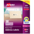Avery Printable Address Labels with Sure Feed Technology, 1" x 2-5/8", Matte Clear, Compatible with Laser Printers, 1,500 Blank Labels Total, Great for Mailing, Branding, and More (5660) 1" x 2 5/8" 1,500 labels