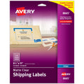Avery Full Sheet Printable Shipping Labels, 8.5" x 11", Matte Clear, Inkjet, Create Custom Labels Using Scissors or Electronic Cutting Machines, 25 Total (8665) 25 labels
