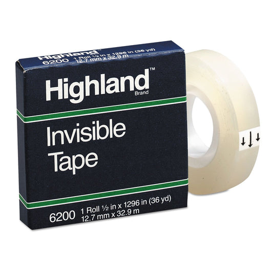 Highland 6200 Invisible Tape, 1/2" x 1296"