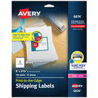 Avery® Print-to-the-Edge Printable Shipping Labels, 3" x 3.75", Matte White, Sure Feed® Technology, Laser & Inkjet Compatible, 150 Blank Labels, Great for Mailing, Branding, and More (6874) 1