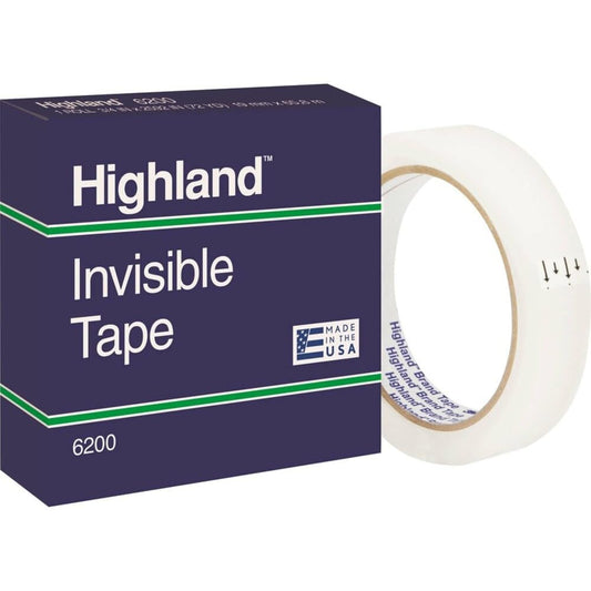 Highland Transparent Tape, 1 Roll, 3/4 in x 72 yd (6200)