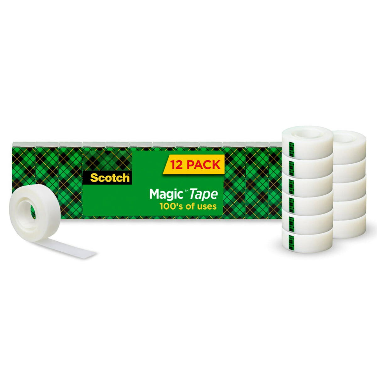 Scotch Magic Tape, Invisible, 12 Rolls