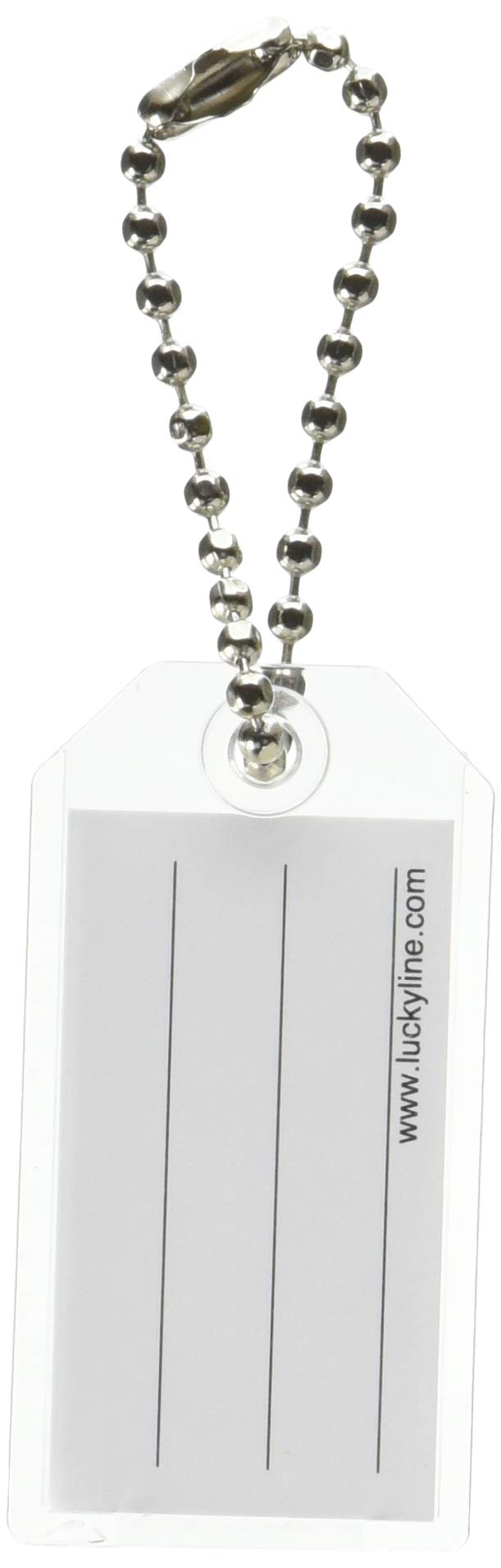 Lucky Line Key Tag w/Ball Chain Clear 100/box (2010010)