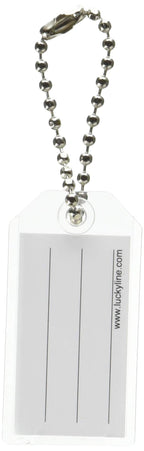 Lucky Line Key Tag w/Ball Chain Clear 100/box (2010010)