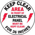 AccuformNMC Floor Sign "Keep Clear Area in Front of Electrical Panel Must 17" White