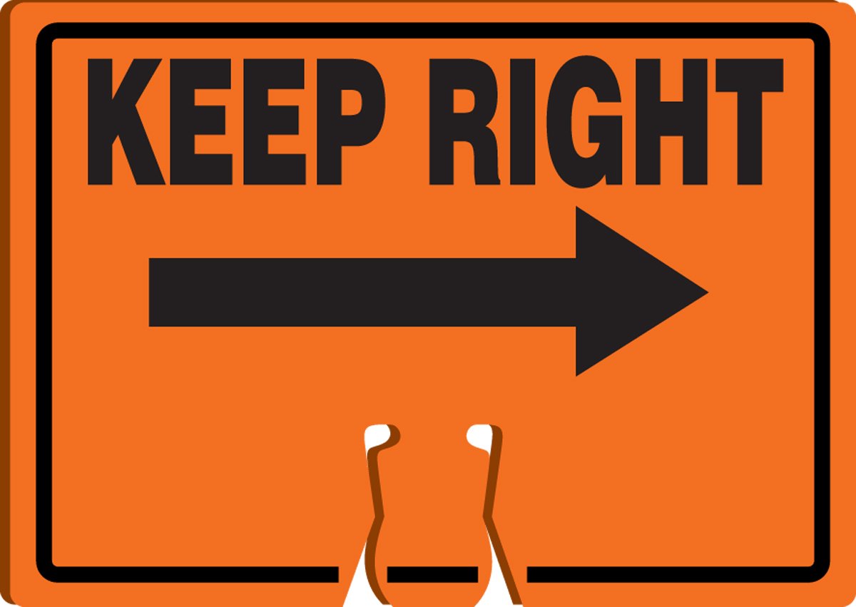 AccuformNMC "Keep Right (Arrow)" Traffic Cone Top Keep Right