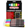 Chef Master Waterproof Markers, 5 Vibrant Colors, No Smudge, Rainproof