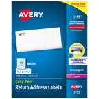 Avery® Printable Return Address Labels, Sure Feed® Technology, 0.5" x 1.75", White, 6,000 Blank Mailing Labels (05155) 0.5" x 1.75" 6,000 labels