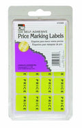Yellow Charles Leonard sale price marking labels, blank self-adhesive stickers, 300 per box, designed for pricing and labeling products.