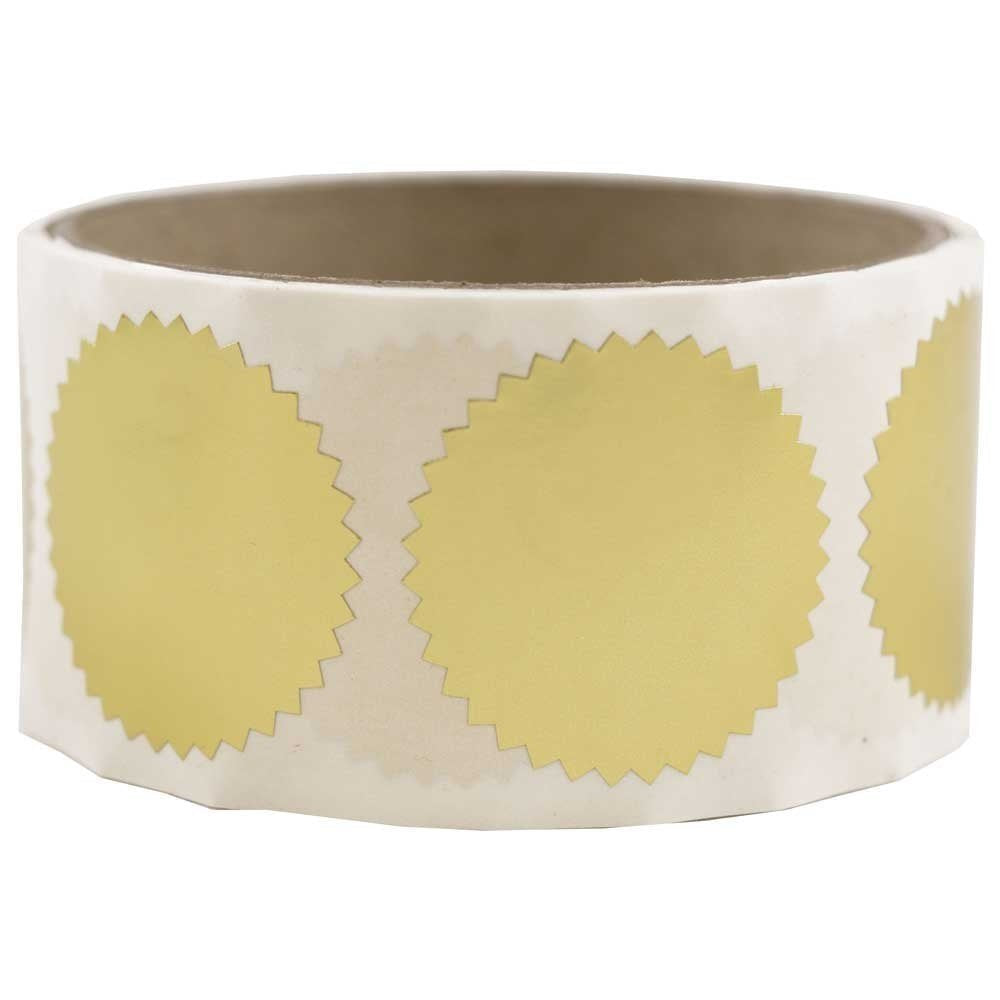 JAM PAPER Circle Label Wafer Seals with Serrated Edges - 1.5 Inch Diameter - Gold - 100 Round Labels/Pack 1 1/2" Diameter