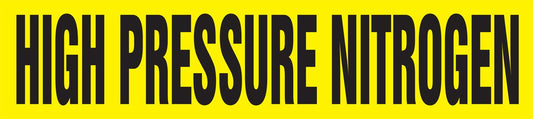 Accuform RPK411SSA Self-Stick "HIGH Pressure NITROGEN" Pipe Marker for 3/4" to 1-1/4" OD Pipe, Black on Yellow, 1" H x 8" W