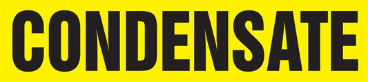 Accuform RPK229SSA Self-Stick "CONDENSATE" Pipe Marker for 3/4" to 1-1/4" OD Pipe, Black on Yellow, 1" H x 8" W