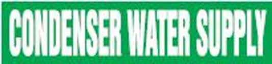 Accuform RPK245SSD Self-Stick "Condenser Water Supply" Pipe Marker for 2-1/2" to 6" OD Pipe, White on Green, 2-1/2" H x 12" W