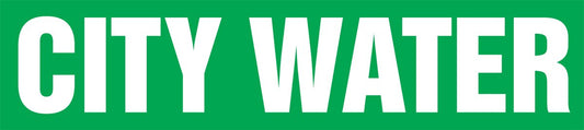 Accuform RPK215SSA Self-Stick "City Water" Pipe Marker for 3/4" to 1-1/4" OD Pipe, White on Green, 1" H x 8" W