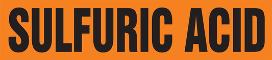 Accuform RPK683SSB Self-Stick "SULFURIC Acid" Pipe Marker for 1-1/2" to 2" OD Pipe, Black on Orange, 1-1/2" H x 8" W