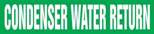 Accuform RPK243STC Snap Tite "Condenser Water Return" Pipe Marker for 2-1/4" to 3" OD Pipe, 14" H x 2" L x 12" W, White on Green