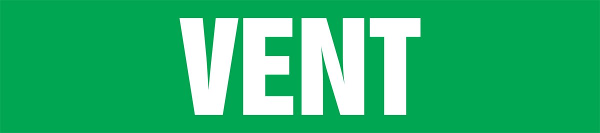 Accuform RPK723SSD Self-Stick "Vent" Pipe Marker for 2-1/2" to 6" OD Pipe, White on Green, 2-1/2" H x 12" W