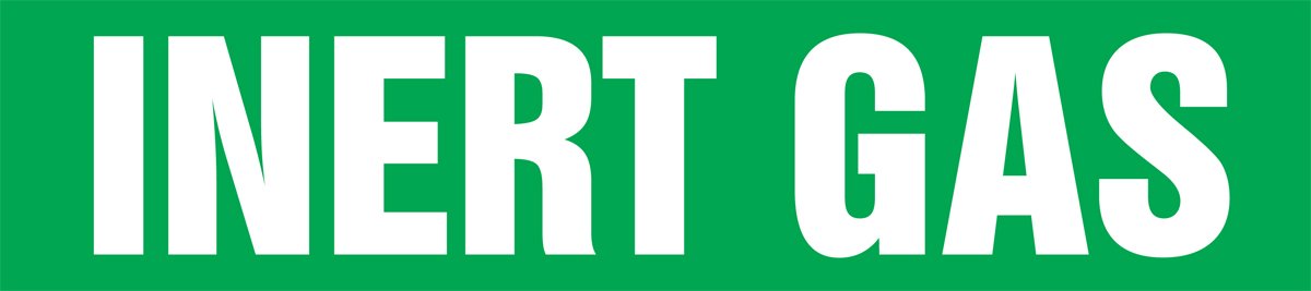 Accuform RPK467SSA Self-Stick "INERT Gas" Pipe Marker for 3/4" to 1-1/4" OD Pipe, White on Green, 1" H x 8" W