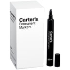 Carter's Permanent Markers, Chisel Tip, Large Desk-Style Size, 12 Black Markers (27178)