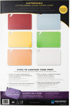 San Jamar Smart Chart, Color Code Template for 6 Cutting Boards in Commercial and Home Kitchen, 1 Count