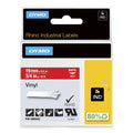 DYMO Rhino Industrial Vinyl Labels, 3/4", White Print on Red Tape