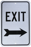 NMC TM80J Traffic Sign, Legend "EXIT" with Right Arrow ALUMINUM .080-EGP