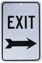 NMC TM80J Traffic Sign, Legend "EXIT" with Right Arrow ALUMINUM .080-EGP