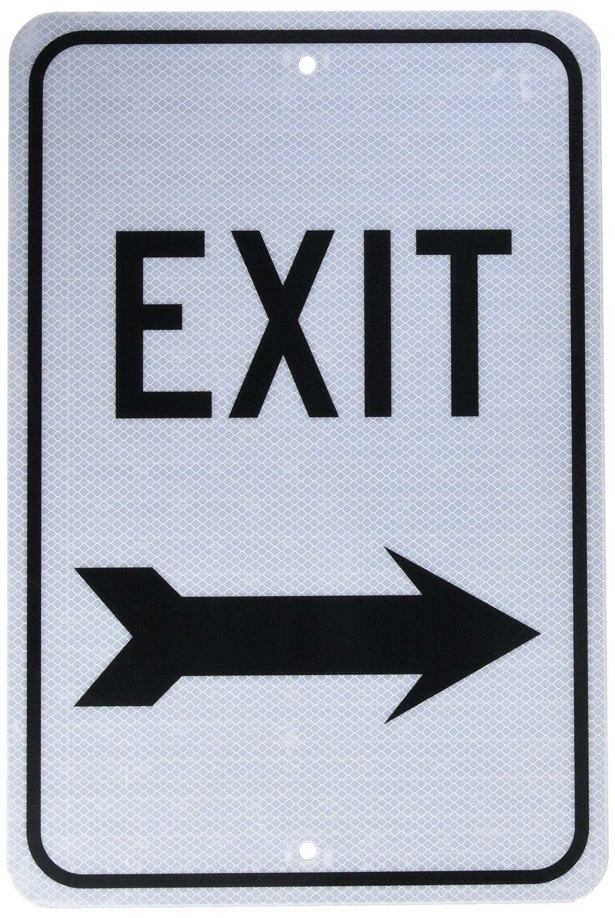 NMC TM80J Traffic Sign, Legend "EXIT" with Right Arrow ALUMINUM .080-EGP