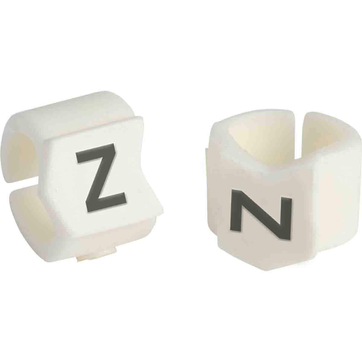 SCN23-Z Black on White, Wire Marker Clip Sleeves (50 Clips)