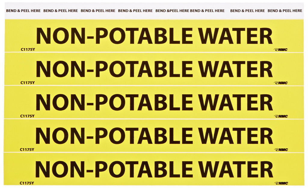 NMC C1175Y Non-Potable Water Pipe Marker