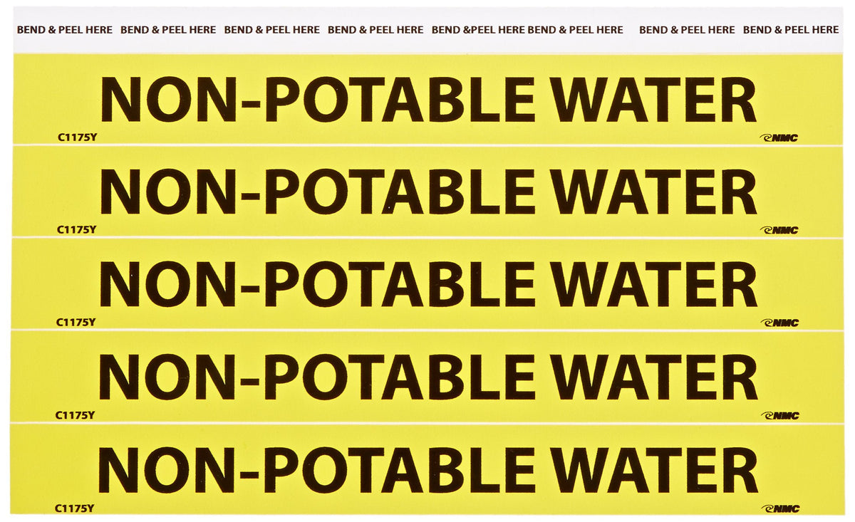 NMC C1175Y Non-Potable Water Pipe Marker