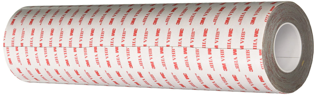 3M VHB 4910 Heavy Duty Mounting Tape - 0.75 in. x 15 ft. Transparent Double Sided Tape Roll. Tapes and Adhesives 5 Yards 1 inches Gray