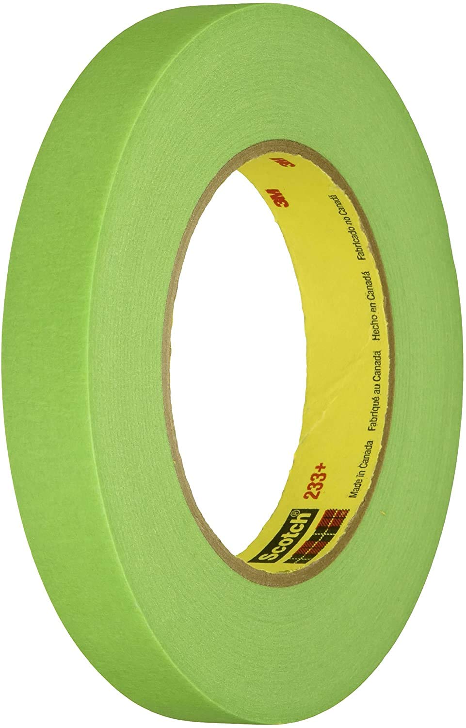 3M 233+ Masking Tape, 0.25" width x 55M length (1 roll) 55 Meters 0.25 inches 1