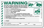 SmartSign Warning You are Illegally Parked Stickers | Pack of 50 Labels with Permanent Adhesive, 5 x 8 inch Paper, Tow Warning Parking Sticker, Hard to Remove Write-On Tickets, Green, Black and White Warning - Illegally Parked