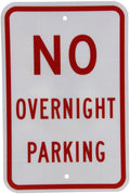 SmartSign - K-4266-DG-12x18 "No Overnight Parking" Sign | 12" x 18" 3M Diamond Grade Reflective Aluminum Red on White