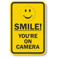 SmartSign "Smile You're On Camera" Sign | 12" x 18" Aluminum
