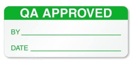 SmartSign QA Approved Labels in Dispenser Box | Pack of 350, 0.625" x 1.5" Adhesive Vinyl Stickers, Made in USA