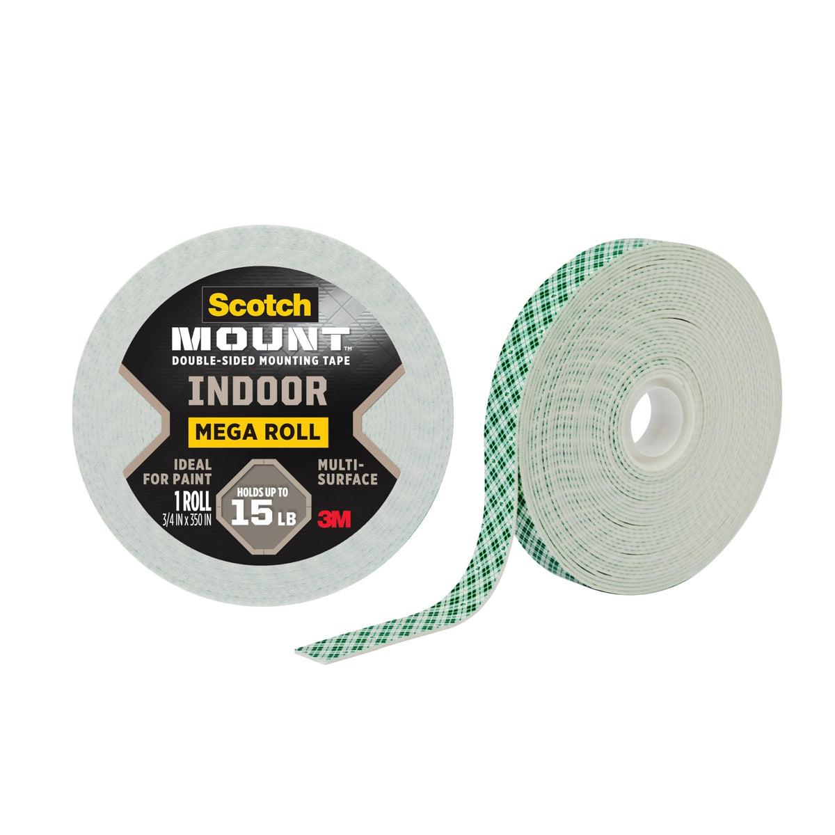 Scotch-Mount Indoor Double-Sided Mounting Tape, White, 1 Roll
